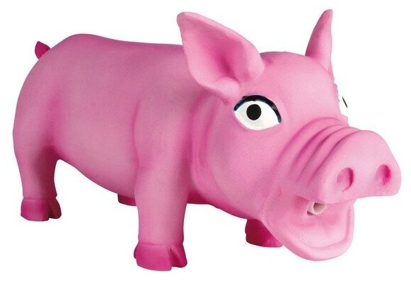 Игрушка Trixie "Свинка хрюкающая" для собак, латекс 17 см - фотография № 1