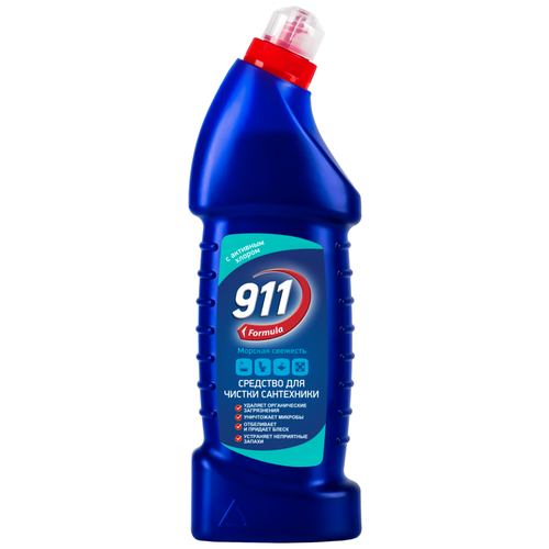911 Formula средство для сантехники с активным хлором Морская свежесть, 0.75 л