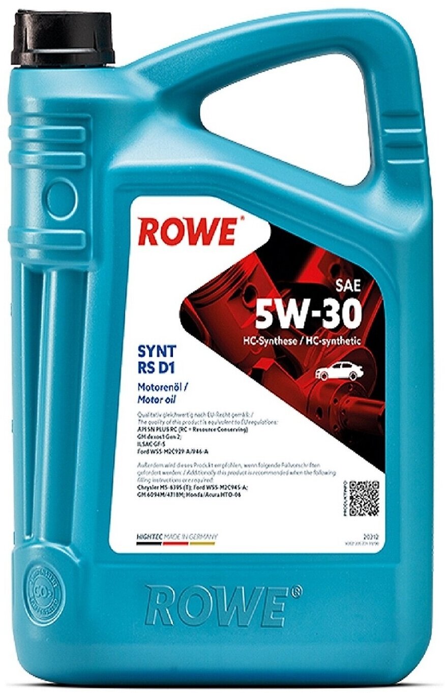 Моторное масло ROWE HIGHTEC SYNT RS D1 5W-30 (4 л)