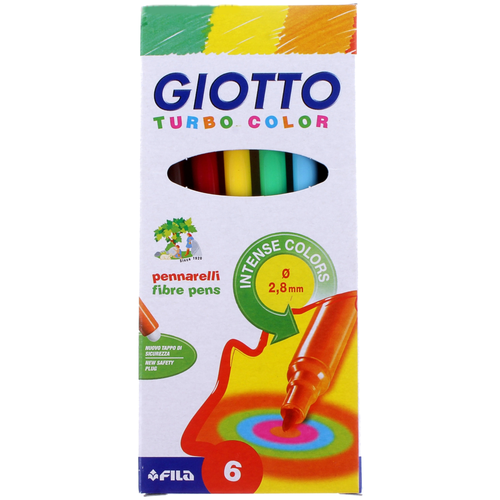 GIOTTO Набор фломастеров Turbo Color (415000), черный, 6 шт.