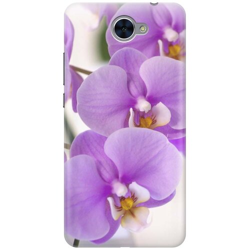 фото Cиликоновый чехол на huawei y7 2017 / хуавей у7 2017 с принтом "сиреневые орхидеи" gosso