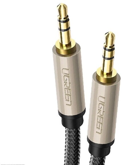 Кабель акустический UGREEN 10602_ Jack 3.5mm, 1м, серый - фото №1