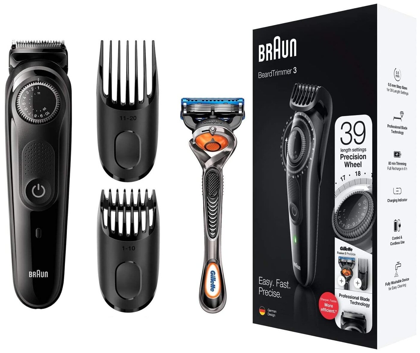 Триммер для бороды Braun BT3242 + Бритва Gillette