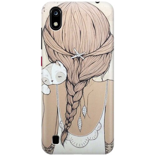 фото Re:pa накладка transparent для zte blade a7 2019 с принтом "девочка в обнимку с котом"