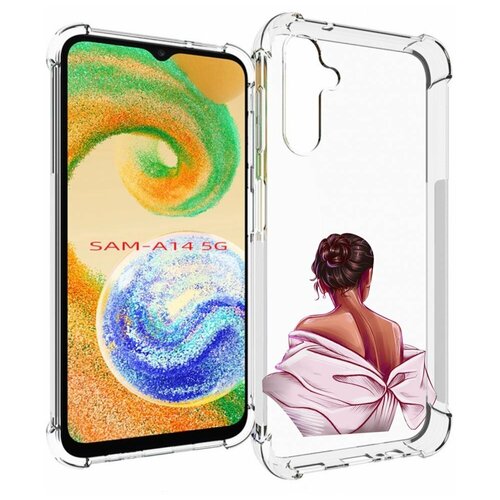 Чехол MyPads девушка-со-спины женский для Samsung Galaxy A14 4G/ 5G задняя-панель-накладка-бампер