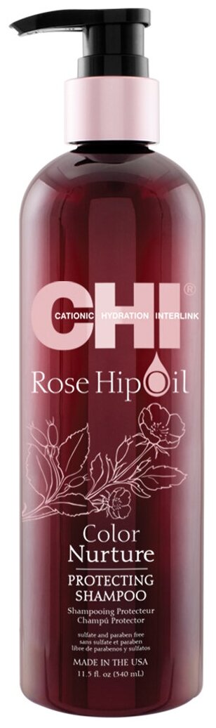 CHI шампунь Rose Hip Oil Color Nurture, 340 мл