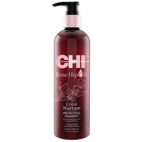 фото Chi шампунь rose hip oil color nurture, 340 мл