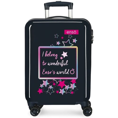 Чемодан Enso, 34 л, размер S, синий чемодан enso 9361722 размер s розовый