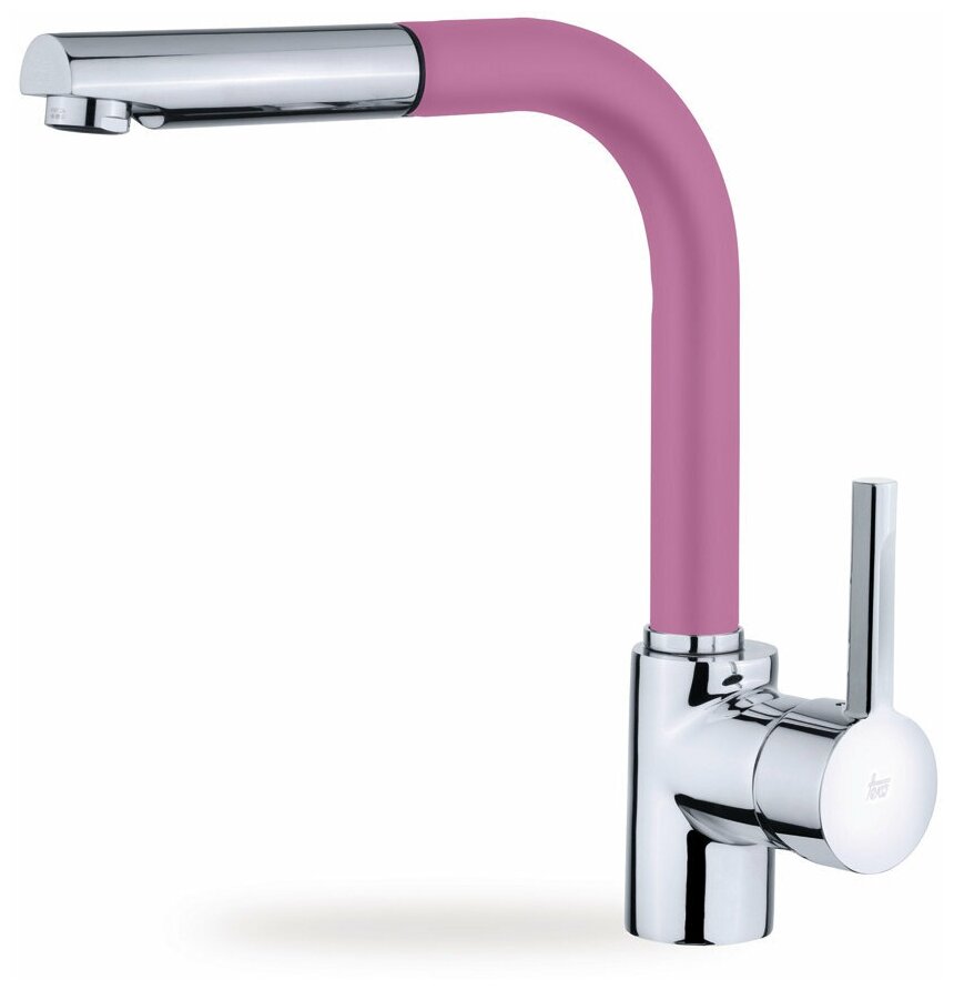 Teka Однорычажный смеситель для кухни Teka Ares 23938120FP розовый, с выдвижным изливом