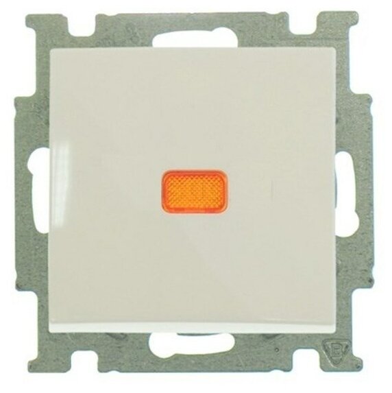 BASIC 55 Выключатель одноклавишный в рамку с подсветкой N-клемма бежевый (1012-0-2150) АВВ.