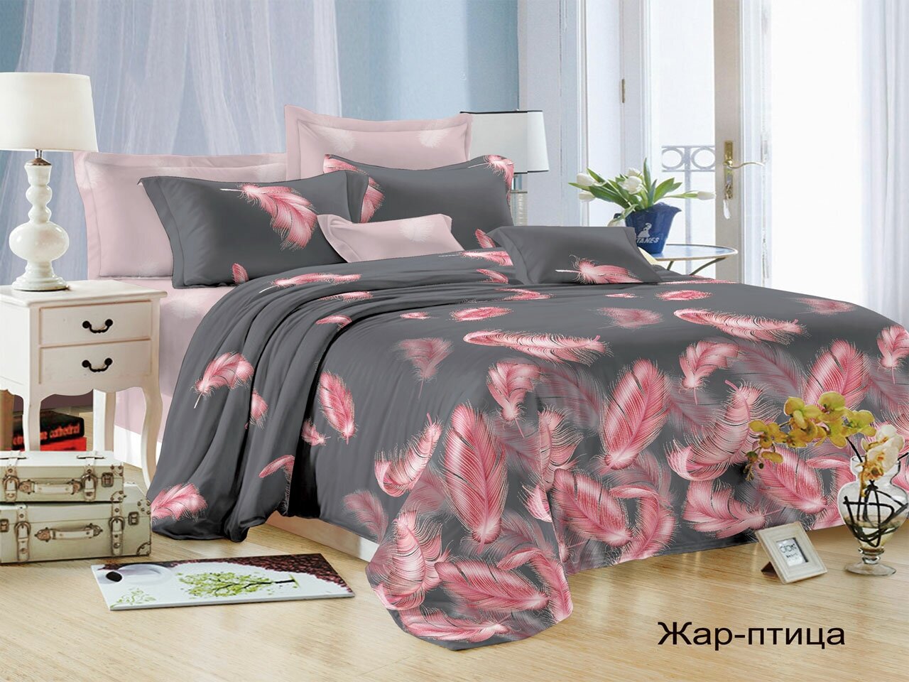 Постельное белье 1,5 спальное коллекции Satin collection из микросатина Эльф (2137 Жар-птица) - фотография № 1