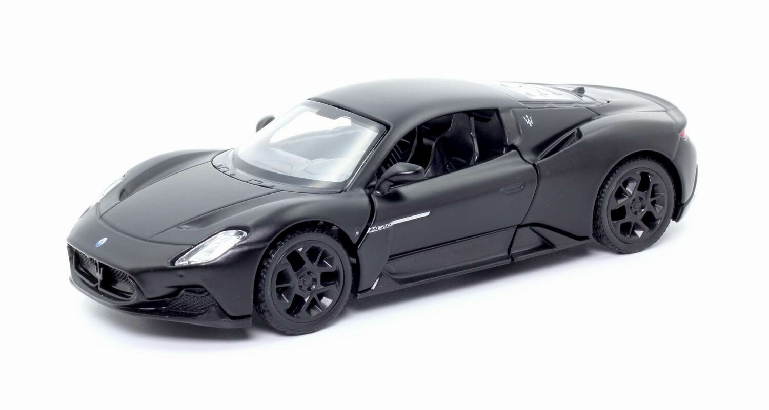 Машина металлическая RMZ City 1:32 Maserati MC 2020 инерционный механизм двери открываются черный матовый цвет. 554982M