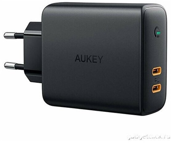 Aukey Сетевое зарядное Aukey Dual-Port 2 USB-C, PD, 36 Вт PA-D2 Black черный