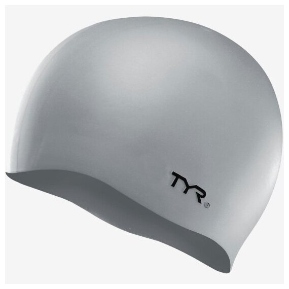 Шапочка для плавания Tyr Wrinkle Free Silicone Cap (O/S, 040 Серебристый)