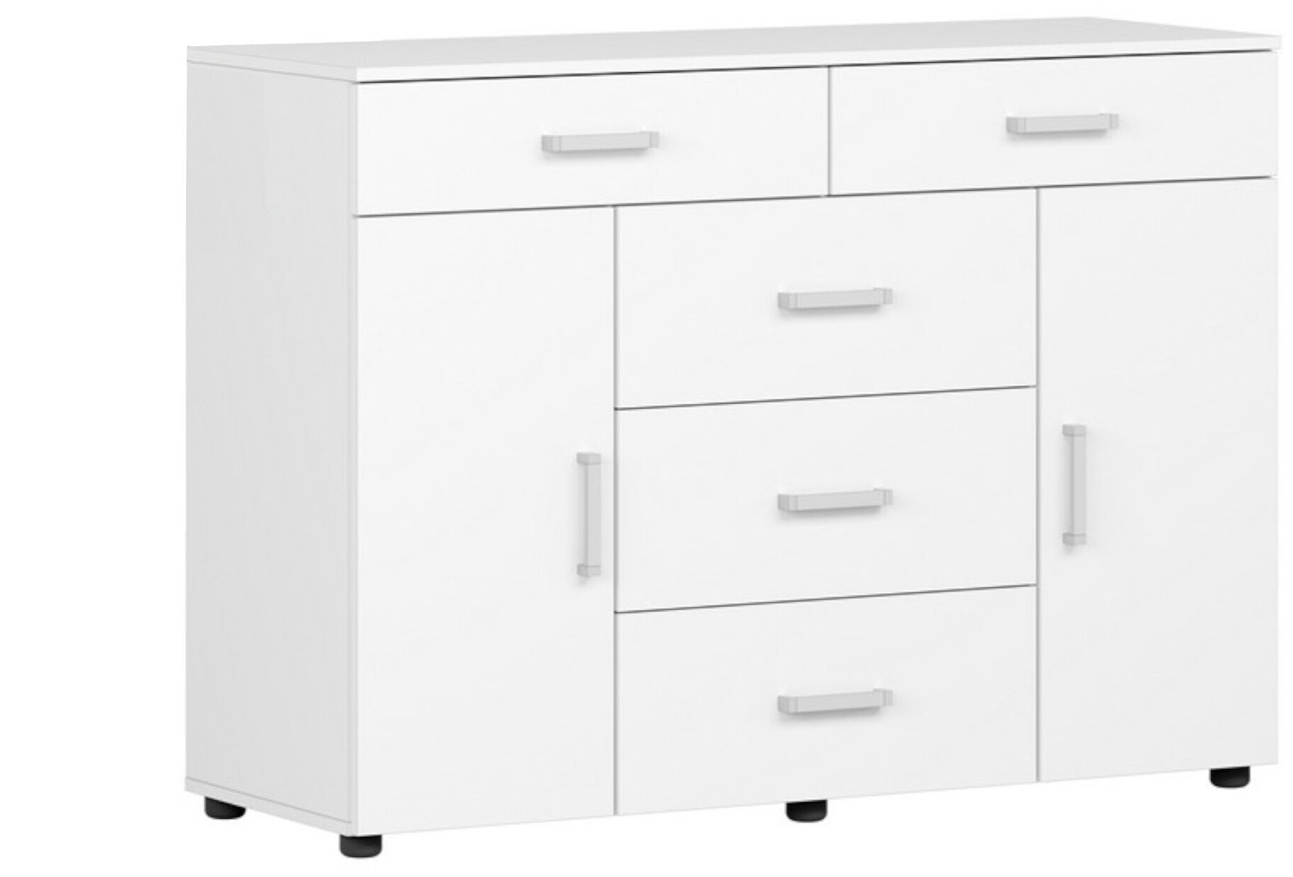 фото Комод МК Стиль Вега К-03 белый 125х44.9х91 см