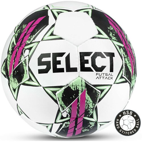 Мяч футзальный SELECT Futsal Attack V22 Grain, р.4, арт.1073460009, бел-зел-фиол