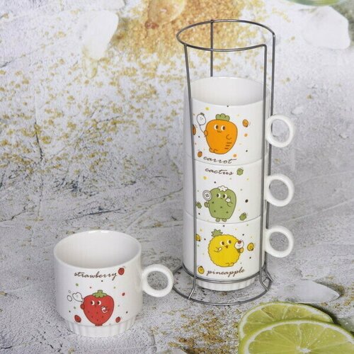 Набор кружек на стойке 280мл 