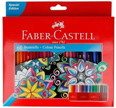 Карандаши цветные Faber-Castell Замок набор цветов в подарочной картонной коробке 60 шт. - фото №4