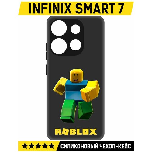 Чехол-накладка Krutoff Soft Case Roblox-Классический Нуб для INFINIX Smart 7 черный чехол накладка krutoff soft case roblox классический нуб для iphone 7 8 черный