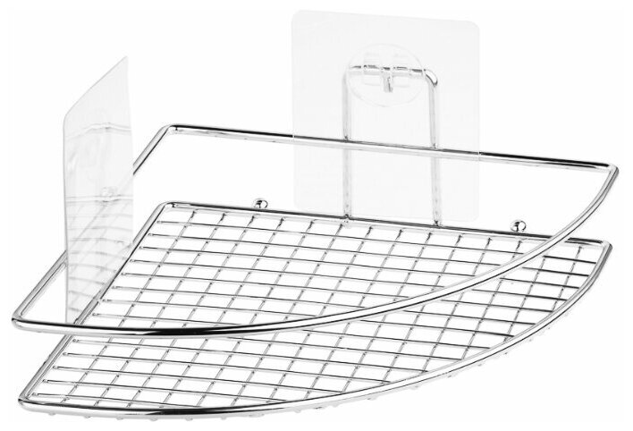 Полка-решетка Угловая для ванной настенная на силиконовом креплении 