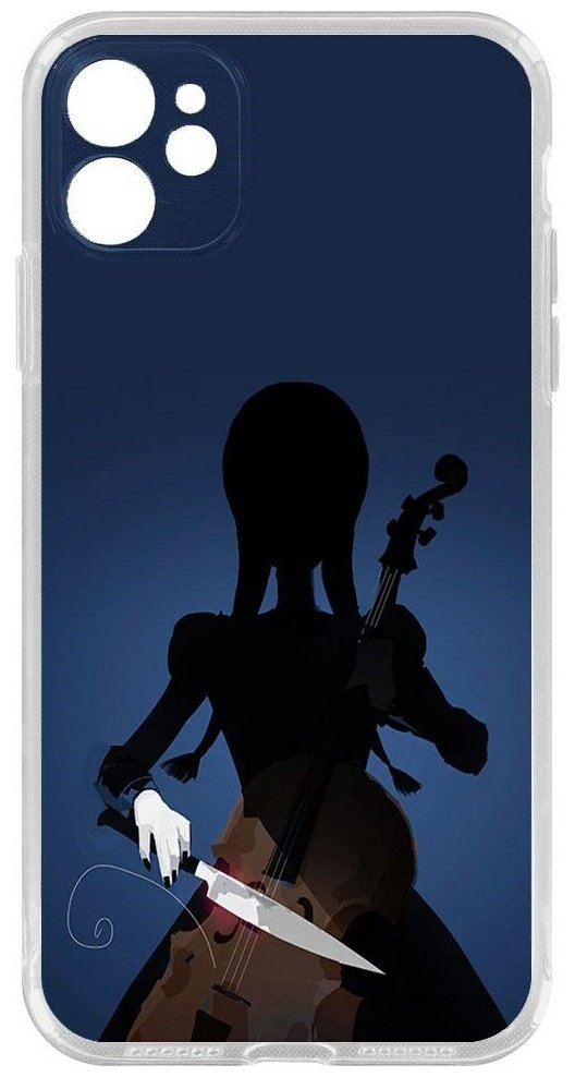 Чехол-накладка Krutoff Clear Case Уэнсдей Аддамс - Тизер для iPhone 11 с защитой камеры