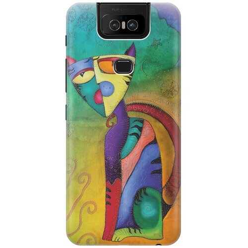 фото Re:pa накладка transparent для asus zenfone 6 zs630kl с принтом "разноцветный котик"
