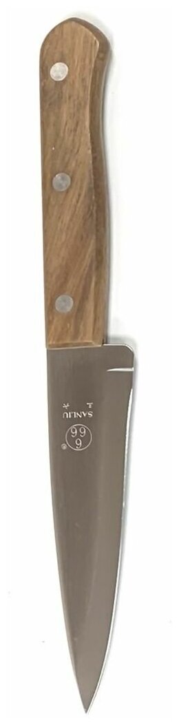 Нож кухонный с деревянной ручкой 28 см / Кухонный нож нержавеющая сталь-дерево средний широкий универсальный