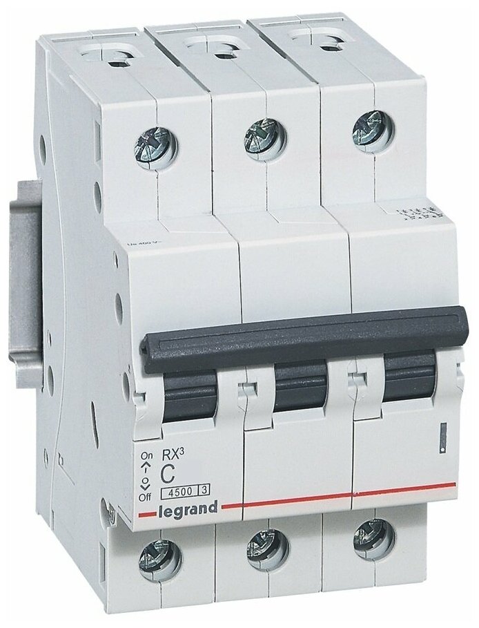 Автоматический выключатель Legrand RX3, 3 полюса, 25A, тип C, 4,5kA
