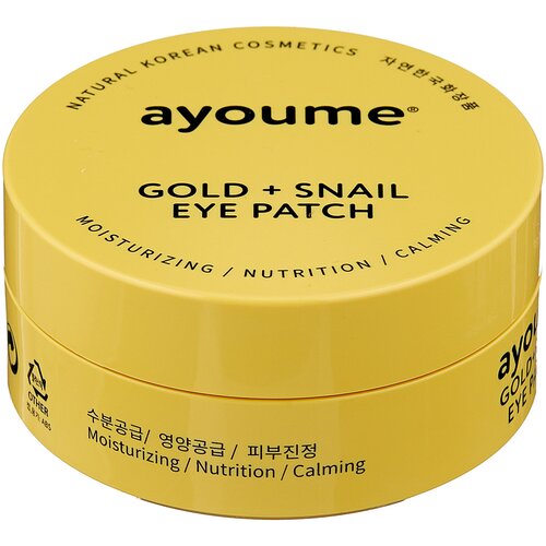 Ayoume патчи для глаз Gold+Snail Eye Patch, 60 шт. патчи для кожи вокруг глаз омолаживающие с золотом и улиточным муцином gold snail eye patch 60шт