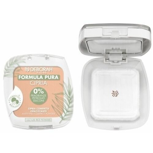 Пудра для лица, Deborah Milano, Formula Pura Matifying Compact Powder, матирующая, тон 03, бежевый, 9 г