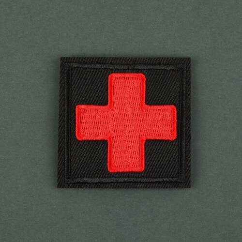 шеврон на липучке красный крест 4 7 × 4 7 см цвет чёрный красный 5 штук Шеврон на липучке Красный крест, 4,7 х 4,7 см, цвет чёрный/красный