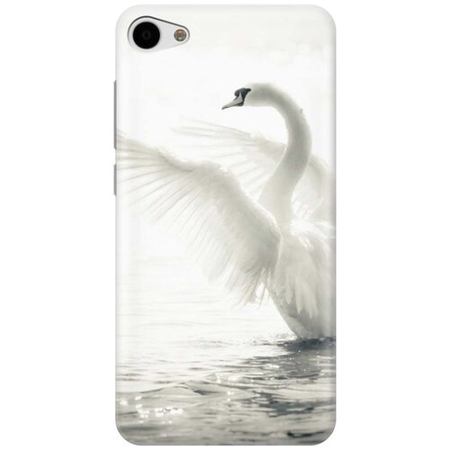 фото Cиликоновый чехол на meizu u10 / мейзу ю10 с принтом "лебедь" gosso