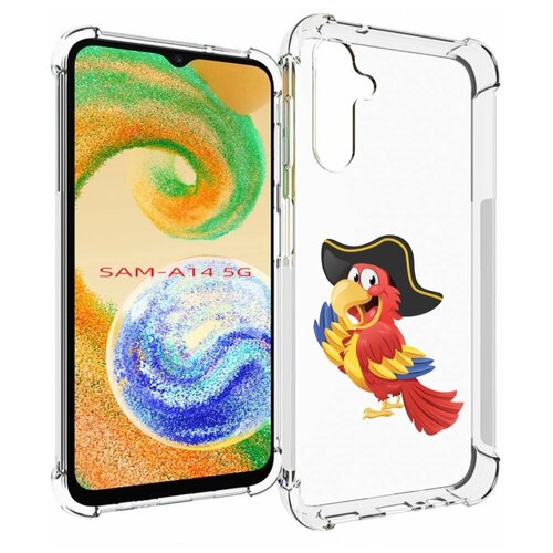 Чехол MyPads попугай-пират для Samsung Galaxy A14 4G/ 5G задняя-панель-накладка-бампер