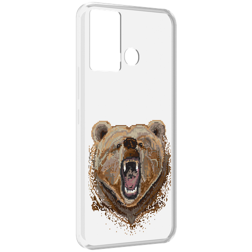 Чехол MyPads пиксельный медведь для Infinix Hot 12 Play задняя-панель-накладка-бампер