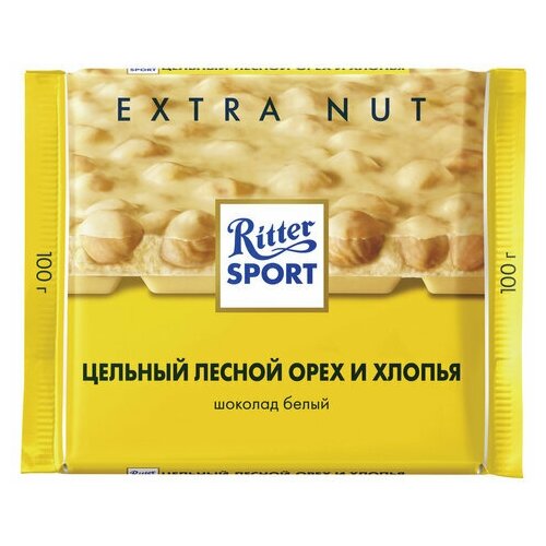 Шоколад "Extra Nut" белый, с цельным лесным орехом и хлопьями 3 шт по 100г