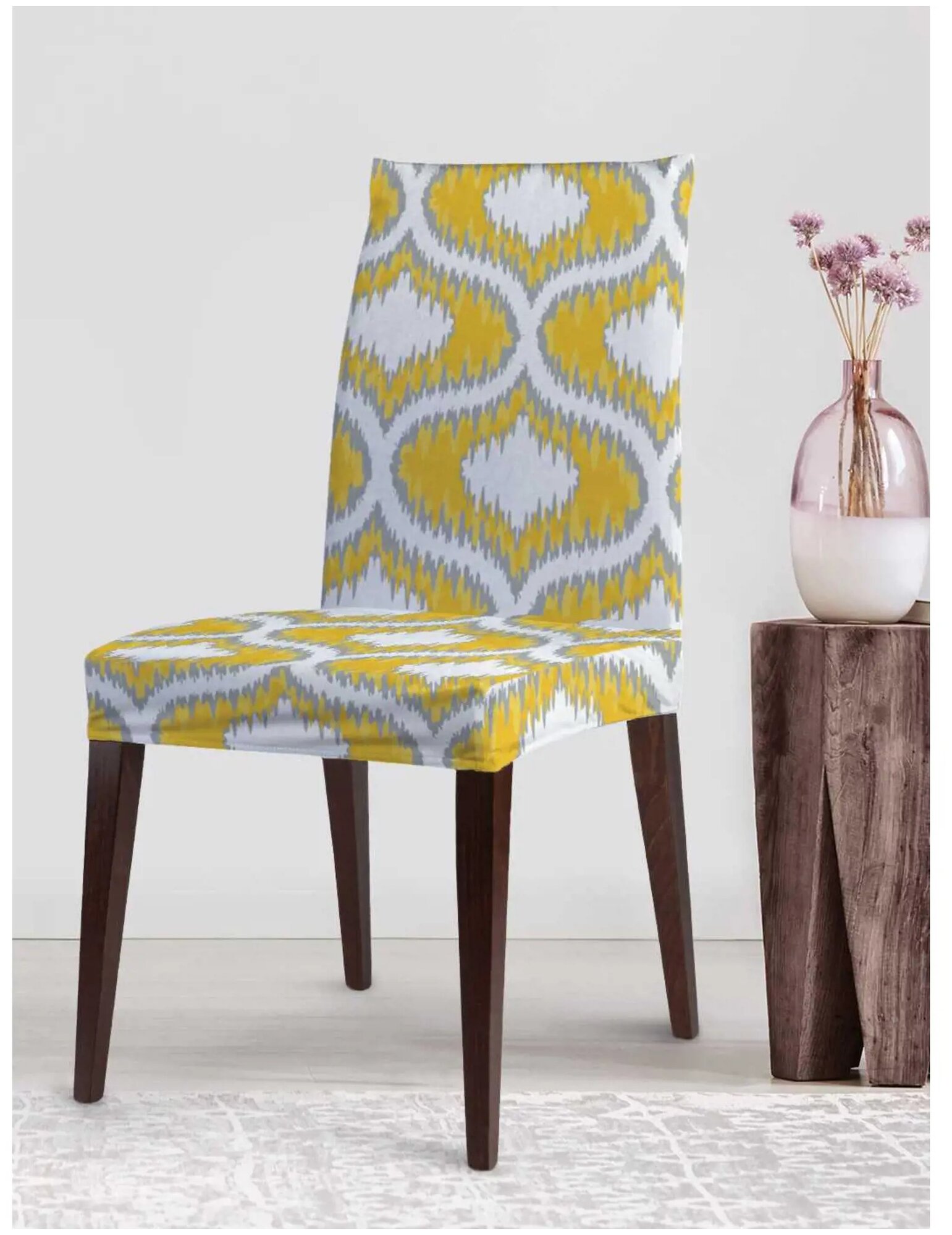 фото Чехол JoyArty Узоры на оранжевом фоне, на стул