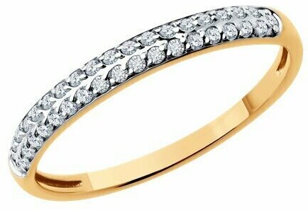 Кольцо Diamant online, золото, 585 проба, фианит
