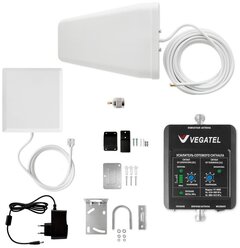 Комплект усиления сотового сигнала (Репитер) 3G GSM 900Мгц VEGATEL VT-900E-kit (дом, LED)