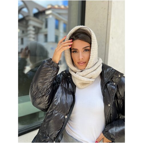 Капор ShapOchki, демисезон/зима, шерсть, размер 48-62, бежевый