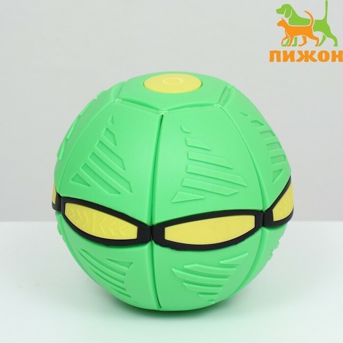 Пижон Мяч - фрисби для собак "НЛО" зелёный, 16 см