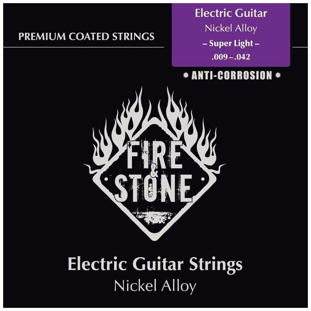 FIRE&STONE Electric Guitar Nickel Alloy Super Light 9-42 Coated струны для электрогитары с покрытием (673210)