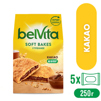 BELVITA Утреннее печенье Софт Бэйкс злаки какао 250г