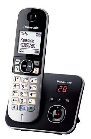 Радио Телефон Dect Panasonic KX-TG6821RUB черный автооветчик АОН
