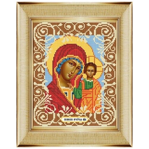 Рисунок на ткани Божья коровка Богородица Казанская, 20x25 см