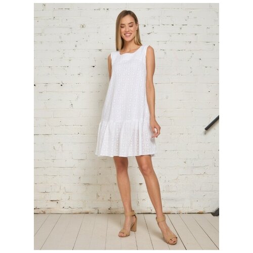 Сарафан прямой белый 42