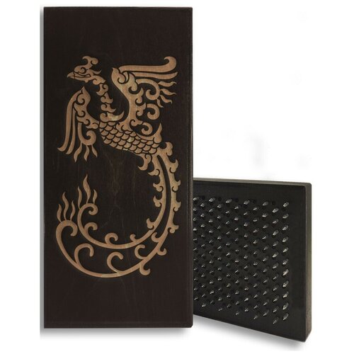 фото Доска садху с динамическими гвоздями, феникс - 2 шаг 10мм черная goodwood