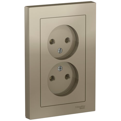 SE AtlasDesign Шампань Розетка б/з двойная, 16А, в сборе