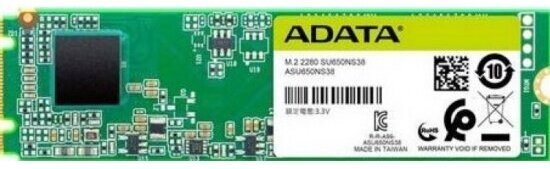 SSD диск Adata M.2 2280 SU650 240 Гб M.2 SATA III TLC 3D ASU650NS38-240GT-C