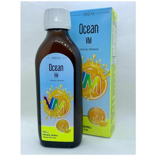 Orzax Ocean VM Сироп для детей / Витаминно-минеральный комплекс / Для иммунитета детей с апельсиновым вкусом
