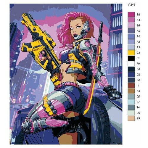 Картина по номерам V-249 Киберпанк Cyberpunk 2077. Valerie (V) (женская ипостась), 40x50 см картина по номерам v 253 киберпанк cyberpunk 2077 valerie v женская ипостась 40x50 см